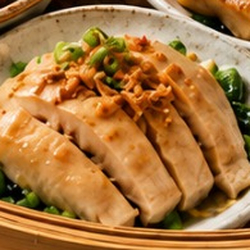 Poached Chicken, Scallion Oil